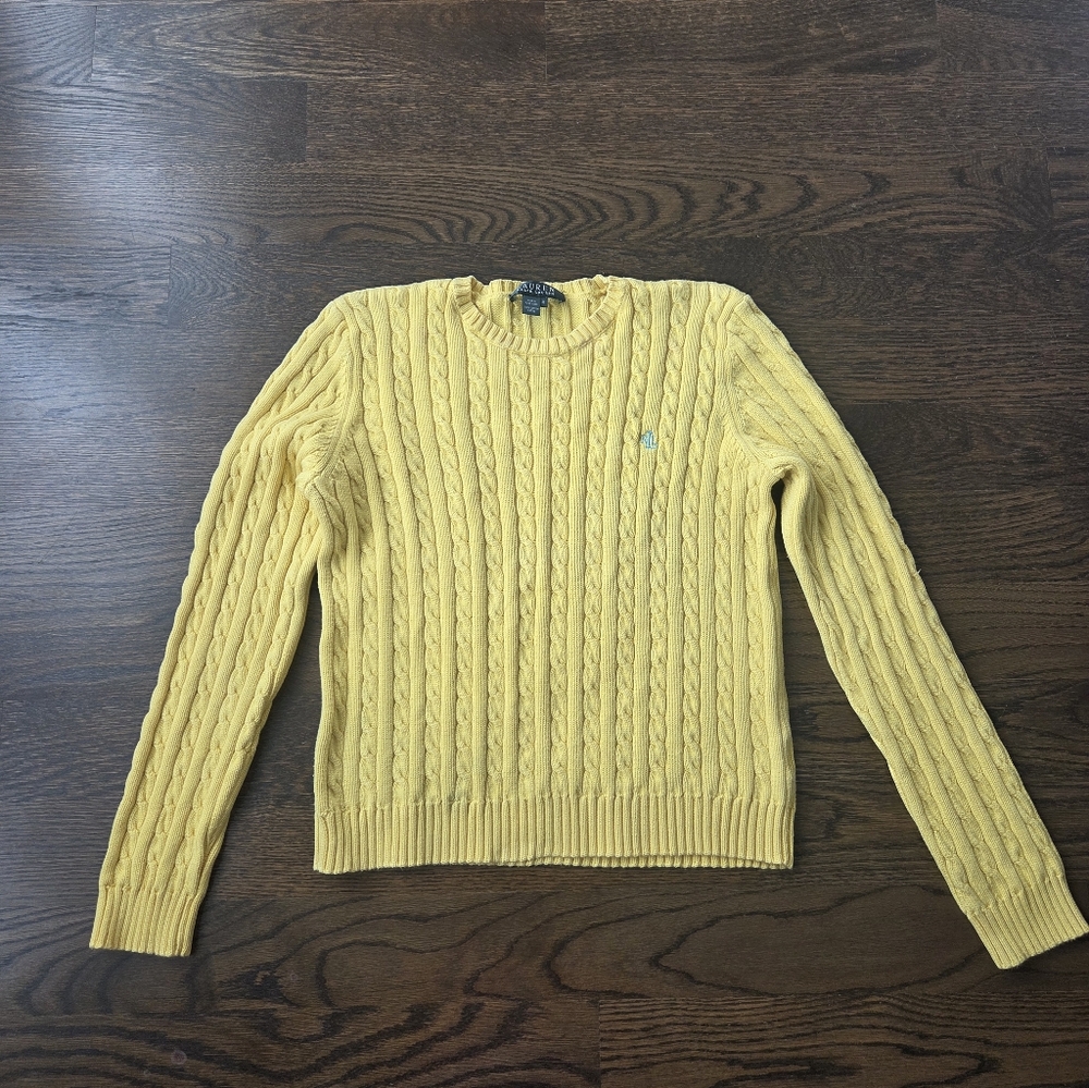 Lauren Ralph Lauren Yellow Cable Knit Sweater